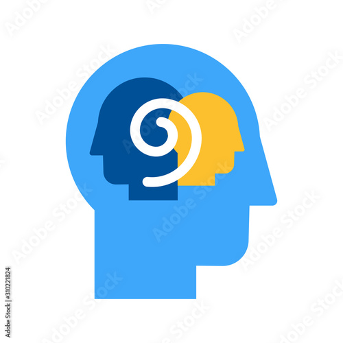 Introspection and self-observation color flat vector icon