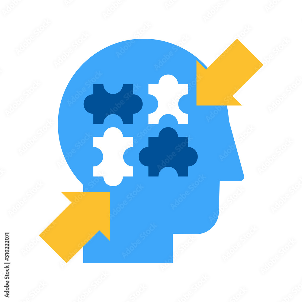 Introspection, contemplation and soul-searching flat vector icon Introspection, contemplation and soul-searching flat vector icon