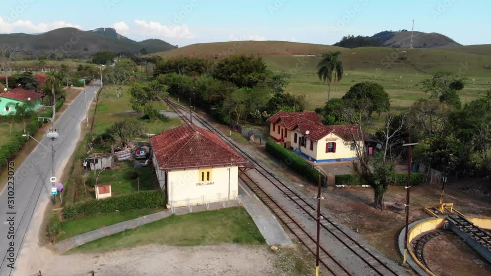 A small train station located in a countryside city of São Paulo. The station has become a tourist spot in the city. A small train station located in a countryside city of São Paulo. The station has become a tourist spot in the city.