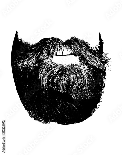 Canvas Print Vector Beard smile face man laughing hair beards full beard