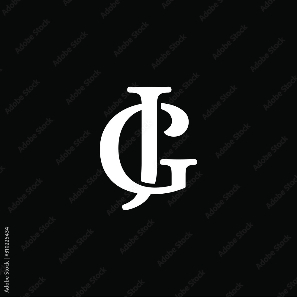 Initial letter GJ or JG logo template with gothic font combination in flat design monogram illustration Initial letter GJ or JG logo template with gothic font combination in flat design monogram illustration