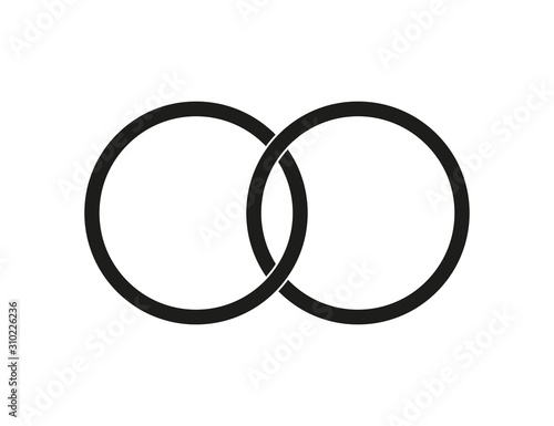 Wallpaper Mural Wedding rings icon. Isolated vector symbol. Valentine sign symbol. Wedding concept. Vector object shape. Torontodigital.ca