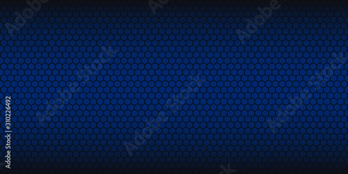 Blue abstract background.Honeycomb pattern. Linear website template on blue backdrop. Vector geometric pattern.