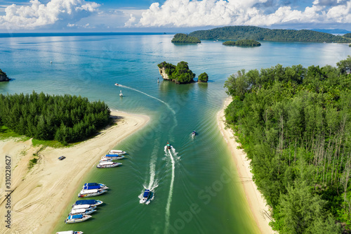 swiftlet pier and tourists High season phang nga Thailand photo