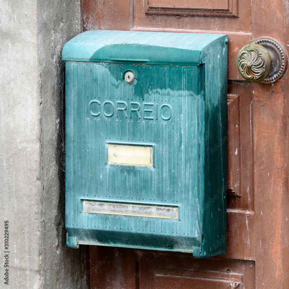 Close-up of a mailbox, Obidos, Leiria District, Portugal
