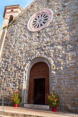 Deruta in Umbria, Italy. Facade of the church of 