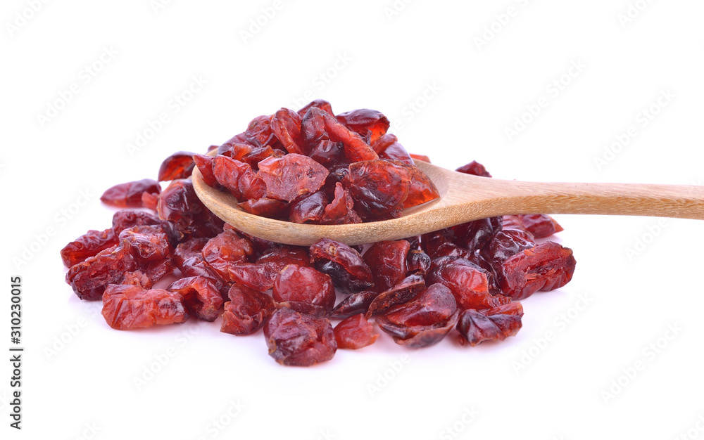 Dried cranberries isolated on white background Dried cranberries isolated on white background