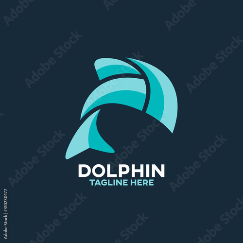 Modern abstract dolphin logo. Vector illustration.