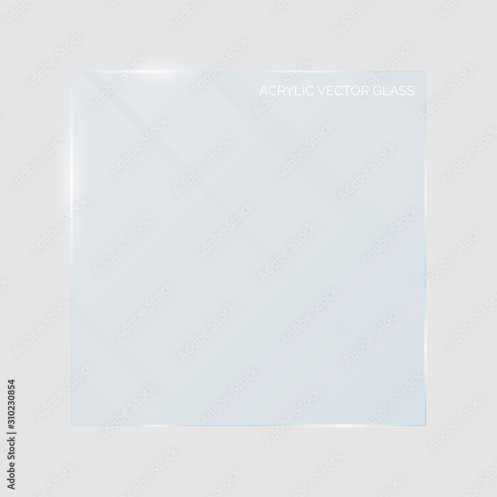 Vector plastic and acrylic glass mockup with glow light reflection on the edge of frame. Window, screen or plate with shiny glare effect on a transparent white gray background. Vector plastic and acrylic glass mockup with glow light reflection on the edge of frame. Window, screen or plate with shiny glare effect on a transparent white gray background.