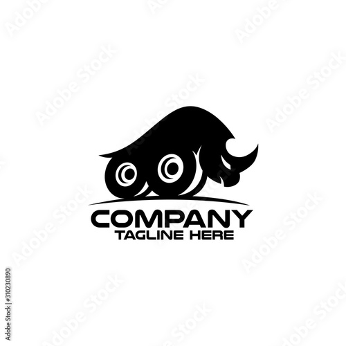 Modern rhino and suv logo. Vector illustration.