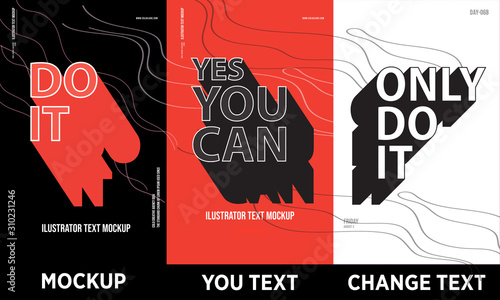 Plakat Nowoczesny szablon projektu plakatu Makieta efektu tekstowego 3D / w pełni edytowalna