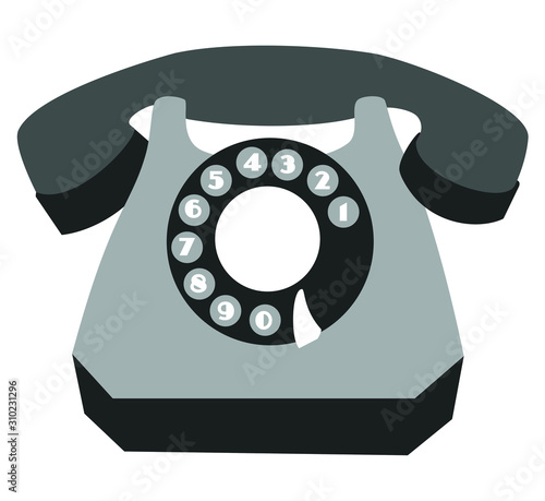 illsutration vectorielle téléphone noir antique