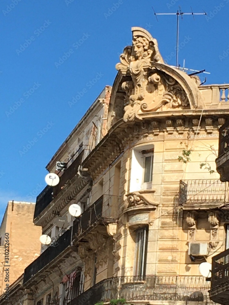 facade of an old building in algeria