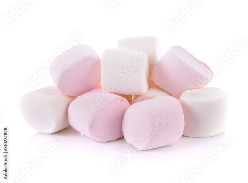 Marshmallow on white background