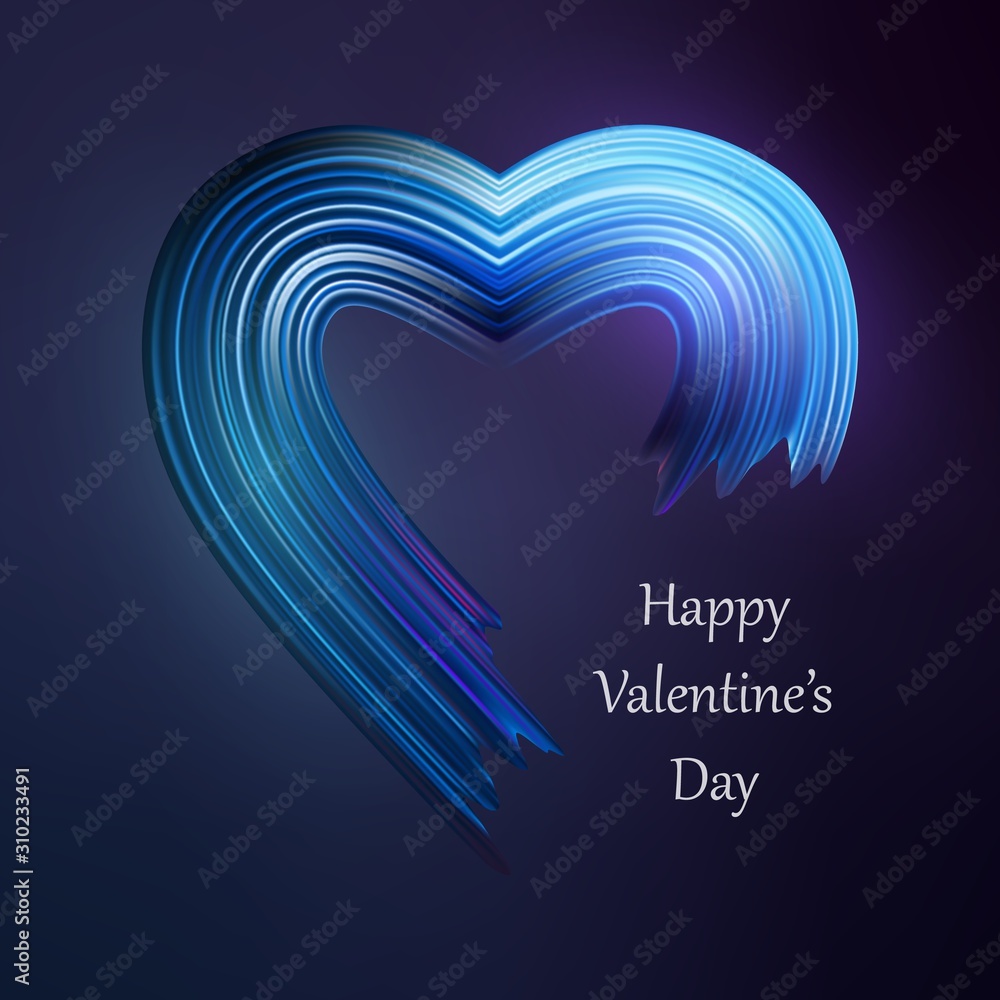 Happy Valentines heart liquid brush shape. Color valentine paint flow. Vector illustration Happy Valentines heart liquid brush shape. Color valentine paint flow. Vector illustration