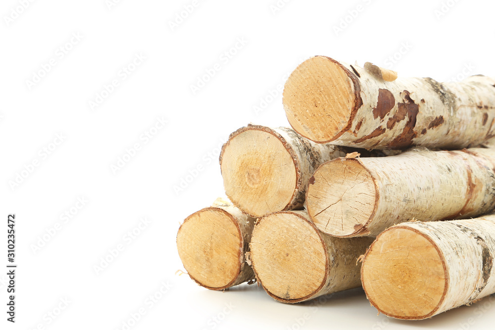 Pile of dry firewood isolated on white background Pile of dry firewood isolated on white background