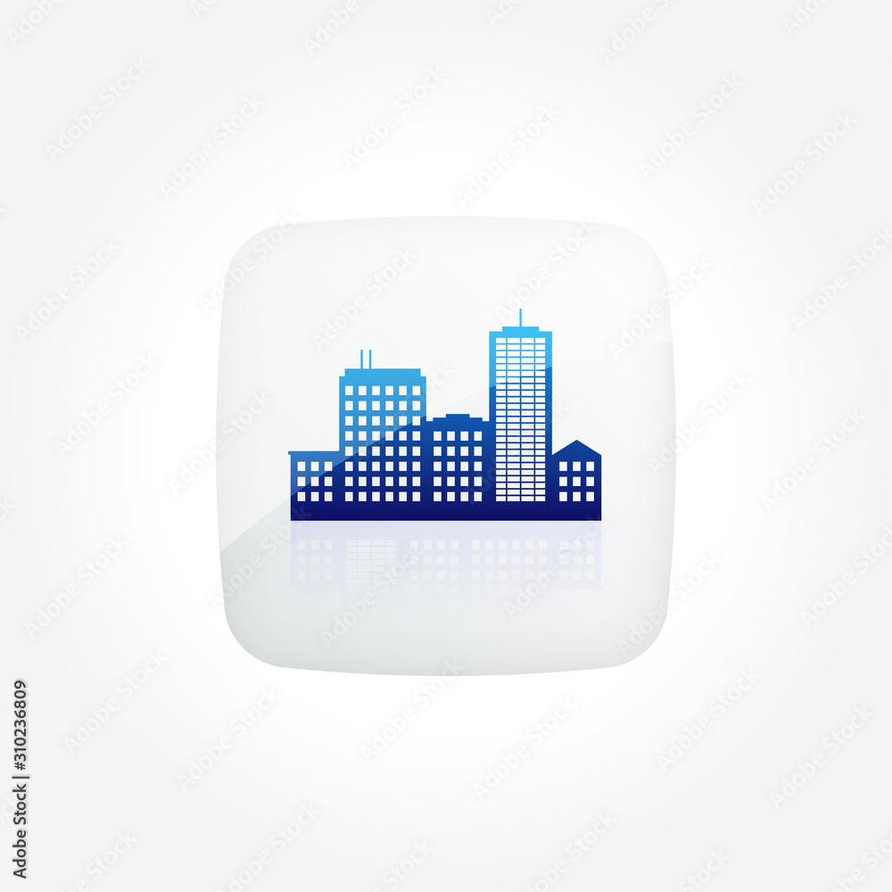 City Skyline Modern Gradient Icons Set City Skyline Modern Gradient Icons Set