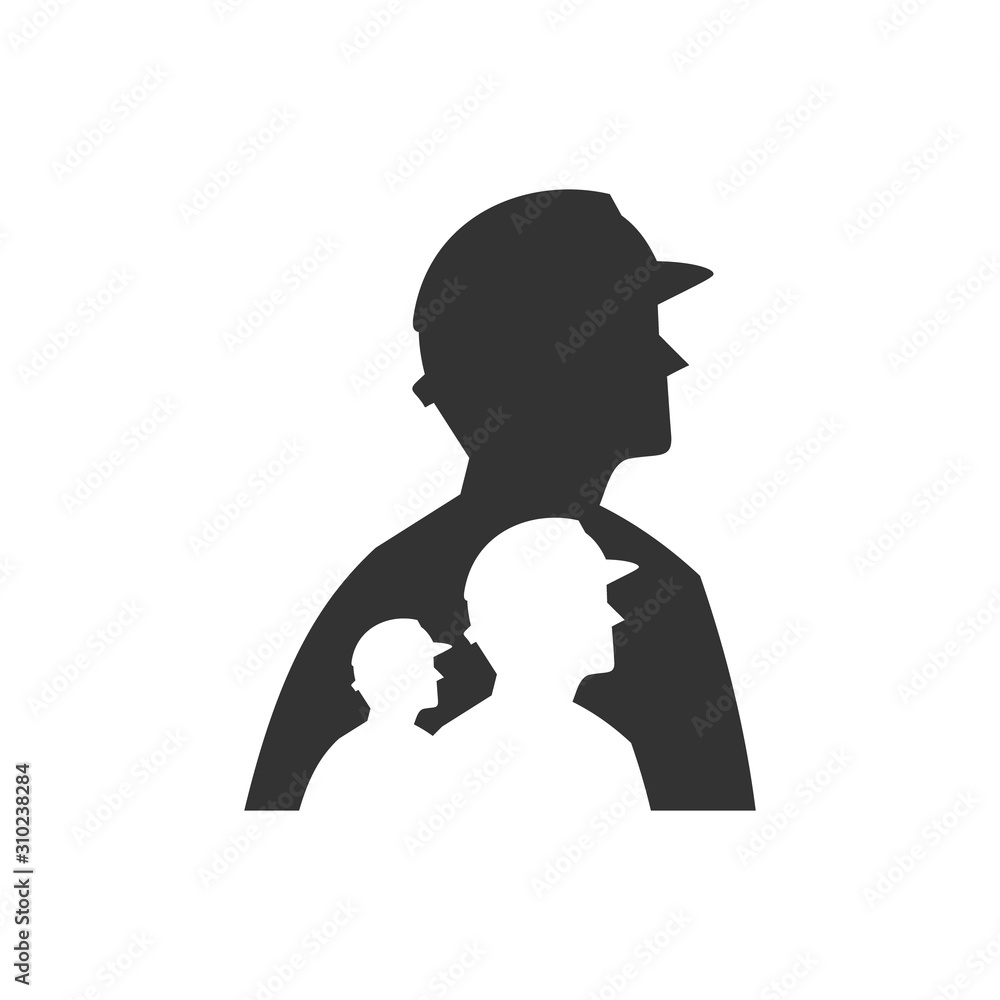 worker silhouette with a safety helmet