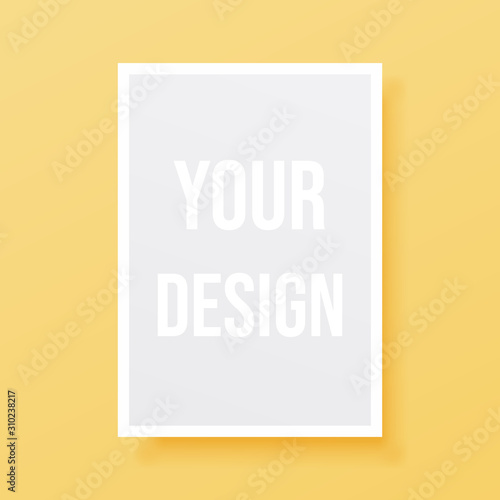 Blank paper mockup. Realistic flyer poster mockup template. Vector illustration.