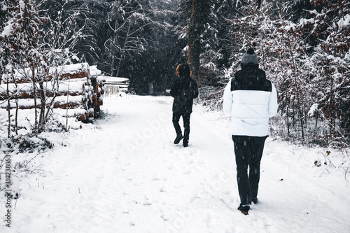 Walking Into The Snowy Forrest, Switzerland.