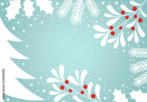 Christmas winter holiday card background.