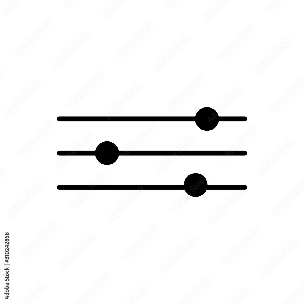 Adjustment icon symbol. Balance multimedia button vector illustration. Setting volume sign Adjustment icon symbol. Balance multimedia button vector illustration. Setting volume sign