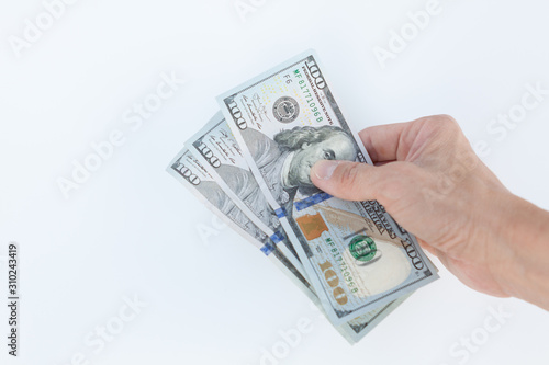 Banknote in human hand, money in hand