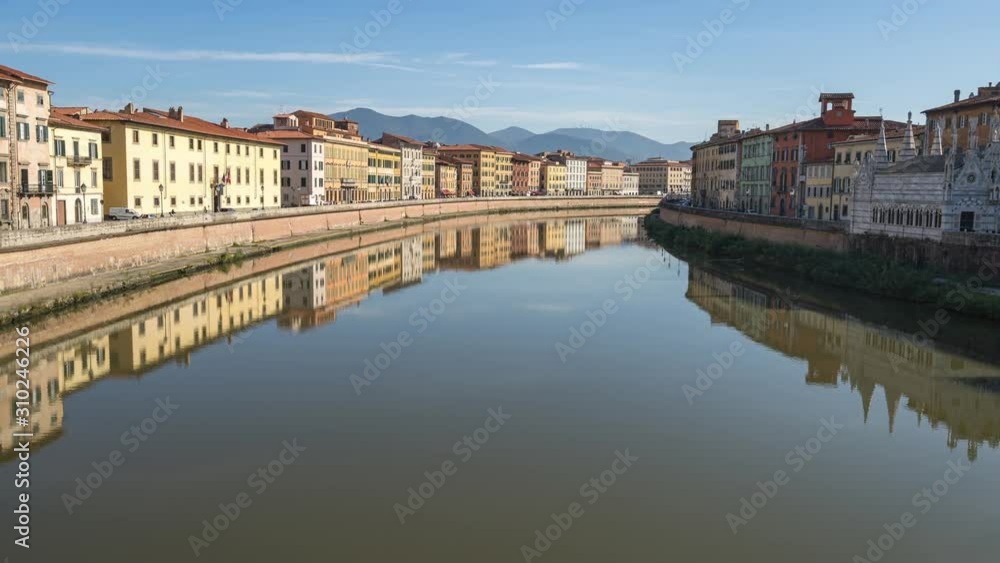 Pisa cityscape skyline with view of Arno River in Italy Pisa cityscape skyline with view of Arno River in Italy