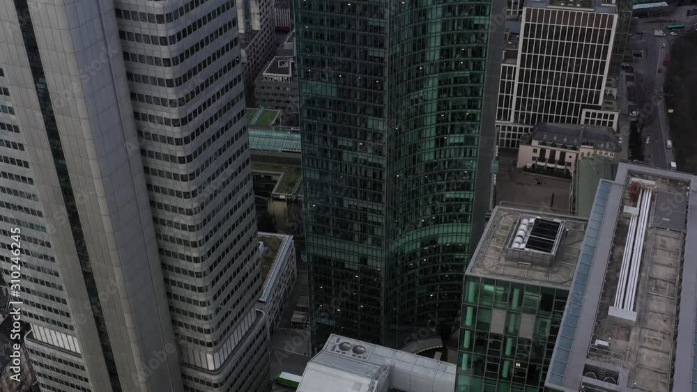 Aerial view in the center of Frankfurt. 17.12.2019 Frankfurt am Main Germany. Aerial view in the center of Frankfurt. 17.12.2019 Frankfurt am Main Germany.