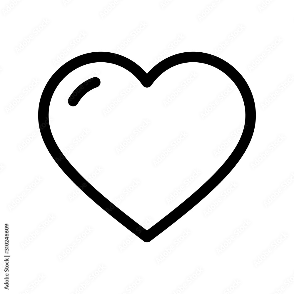 Heart vector icon. Vector cartoon flat love symbol isolated on the white background Heart vector icon. Vector cartoon flat love symbol isolated on the white background