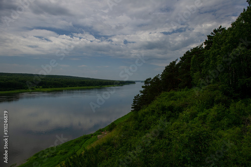 Forest on the banks of the Siberian river Tom'. Breathtaking landscape