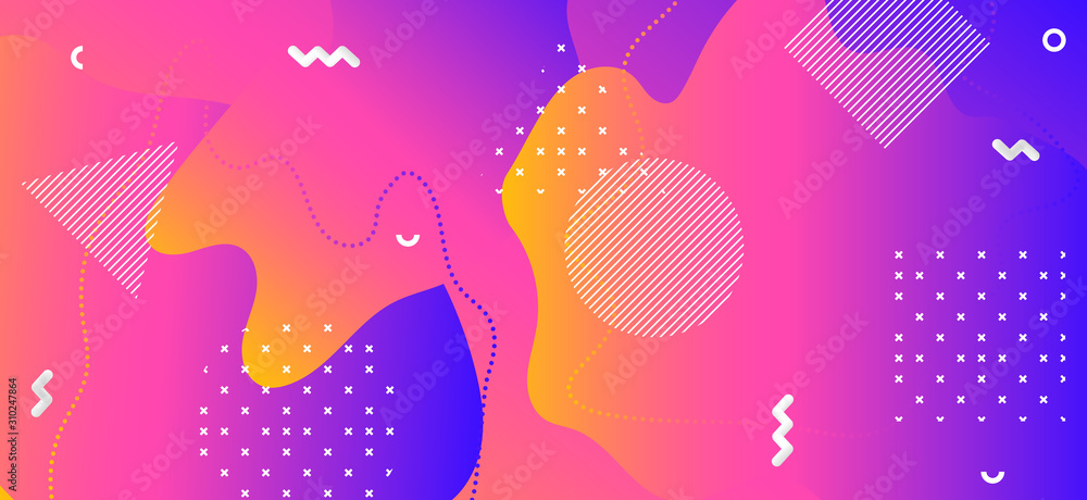 Colorful Liquid Shapes. Vector Abstract Texture. 