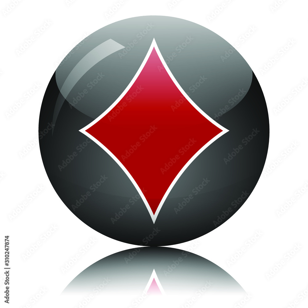 Obraz premium Diamond glass button vector illustration