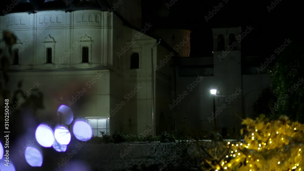 ancient Russian monastery in winter at night ancient Russian monastery in winter at night