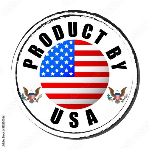 Wallpaper Mural Made in USA coloring the flag. Symbol. Product by. Torontodigital.ca