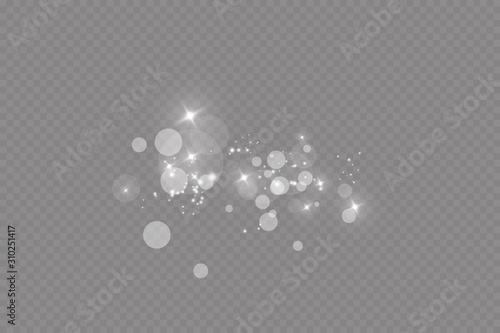 Glow light effect. Vector illustration. Christmas flash. dust