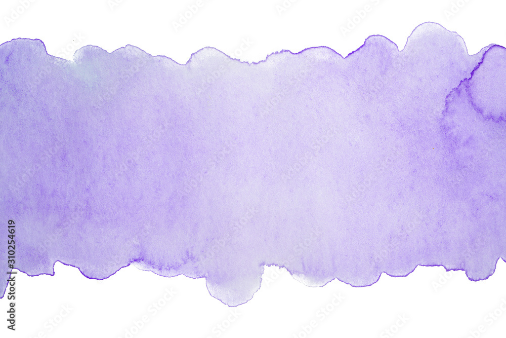 watercolor stain stripe blue purple light transparent, watercolor hand-drawn, mock up watercolor background for postcard. on white background