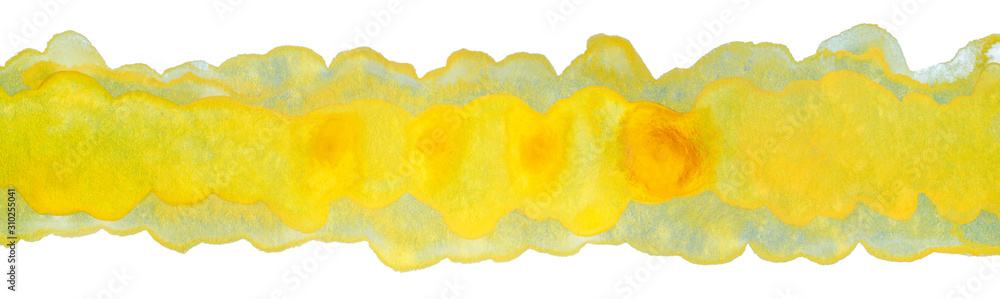 watercolor stain yellow strip with textured