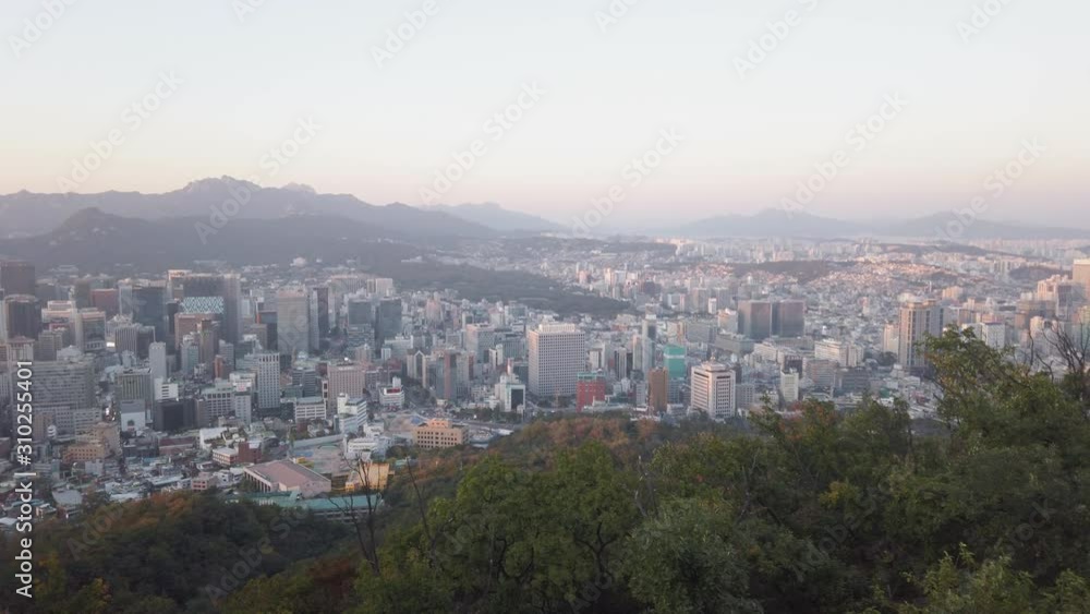 Scenic slow motion video of the capital of Republic of Korea. Beautiful summer look of the largest city of South Korea. Picture of town of traditional asian architecture Scenic slow motion video of the capital of Republic of Korea. Beautiful summer look of the largest city of South Korea. Picture of town of traditional asian architecture