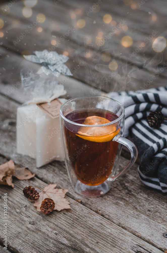Cup of tea, christmas mood, cosy, lemon, breakfast, clementines, mandarin, christmas picture, bokeh, light, christmas lights Cup of tea, christmas mood, cosy, lemon, breakfast, clementines, mandarin, christmas picture, bokeh, light, christmas lights