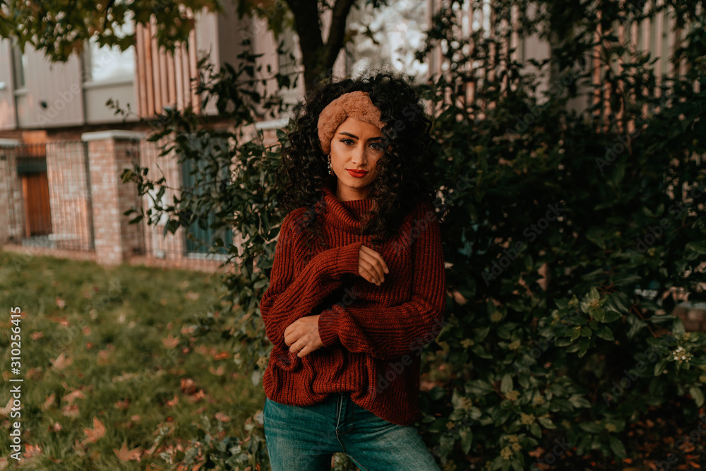 Portrait of Young Brunette Girl with Curly Hair Portrait of Young Brunette Girl with Curly Hair