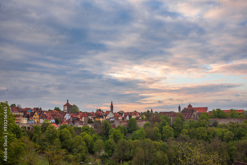 Rothenburg ob der Tauber Old Town skyline Bavaria Germany