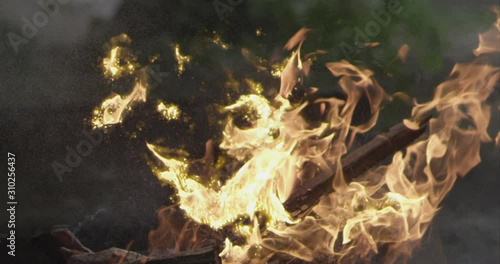 Fire Burning in Slowmotion
