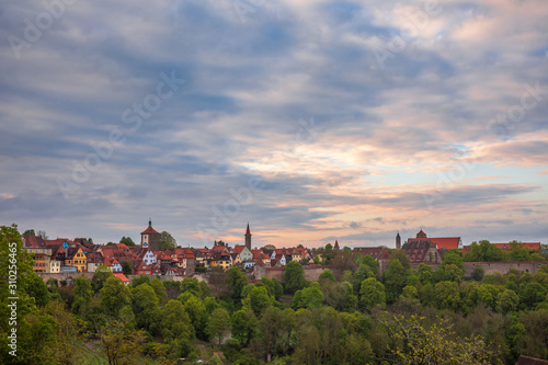 Rothenburg ob der Tauber Old Town skyline Bavaria Germany