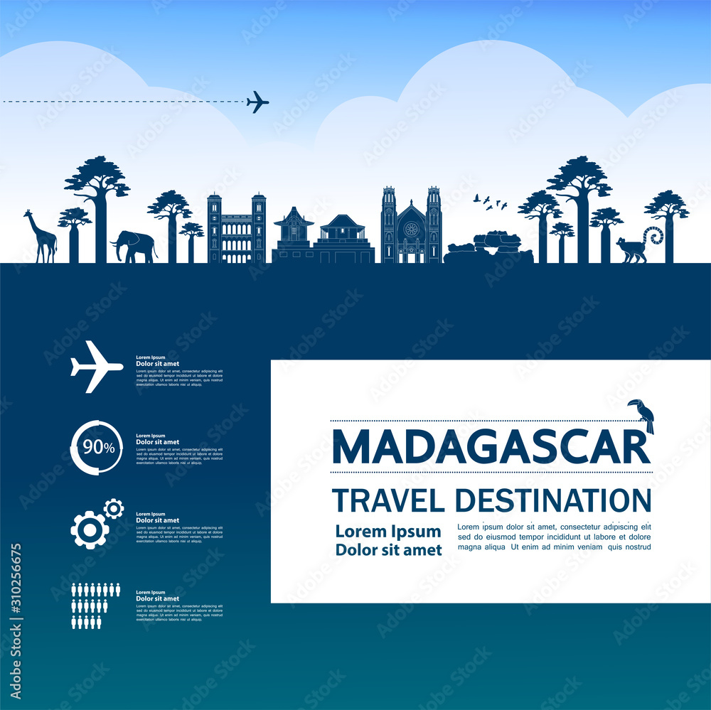 Madagascar travel destination grand vector illustration. Madagascar travel destination grand vector illustration.