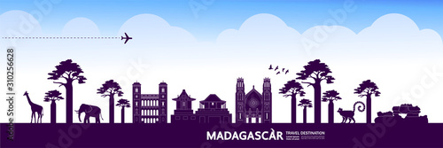 Madagascar travel destination grand vector illustration.  photo