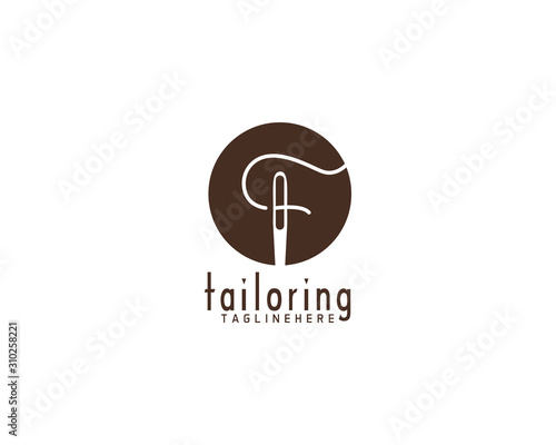 tailoring clothes logo design template full vector