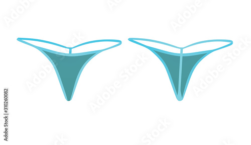 Blue woman tong. vector illustration