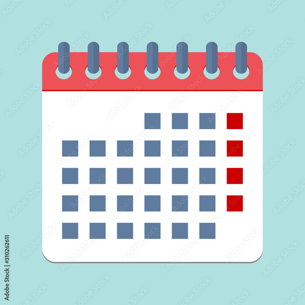 Calendar icon, flat design. Vector illustration. Calendar icon, flat design. Vector illustration.