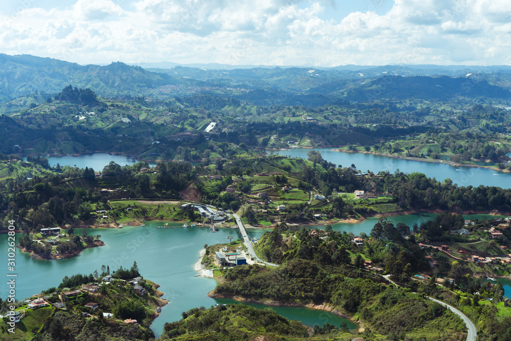Reservoir of El Peñol, Guatapé. Antioquia Colombia. Water landscape